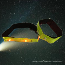 Yellow Reflective Armband with 4 LED Light CE En13356 Standard